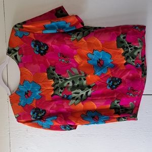 Vintage TESS Floral Silk Top SZ M